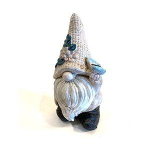 Garden Gnome with Butterfly/Stone/Stands 5 inches Tall/